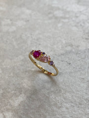 Pink szíves gyűrű