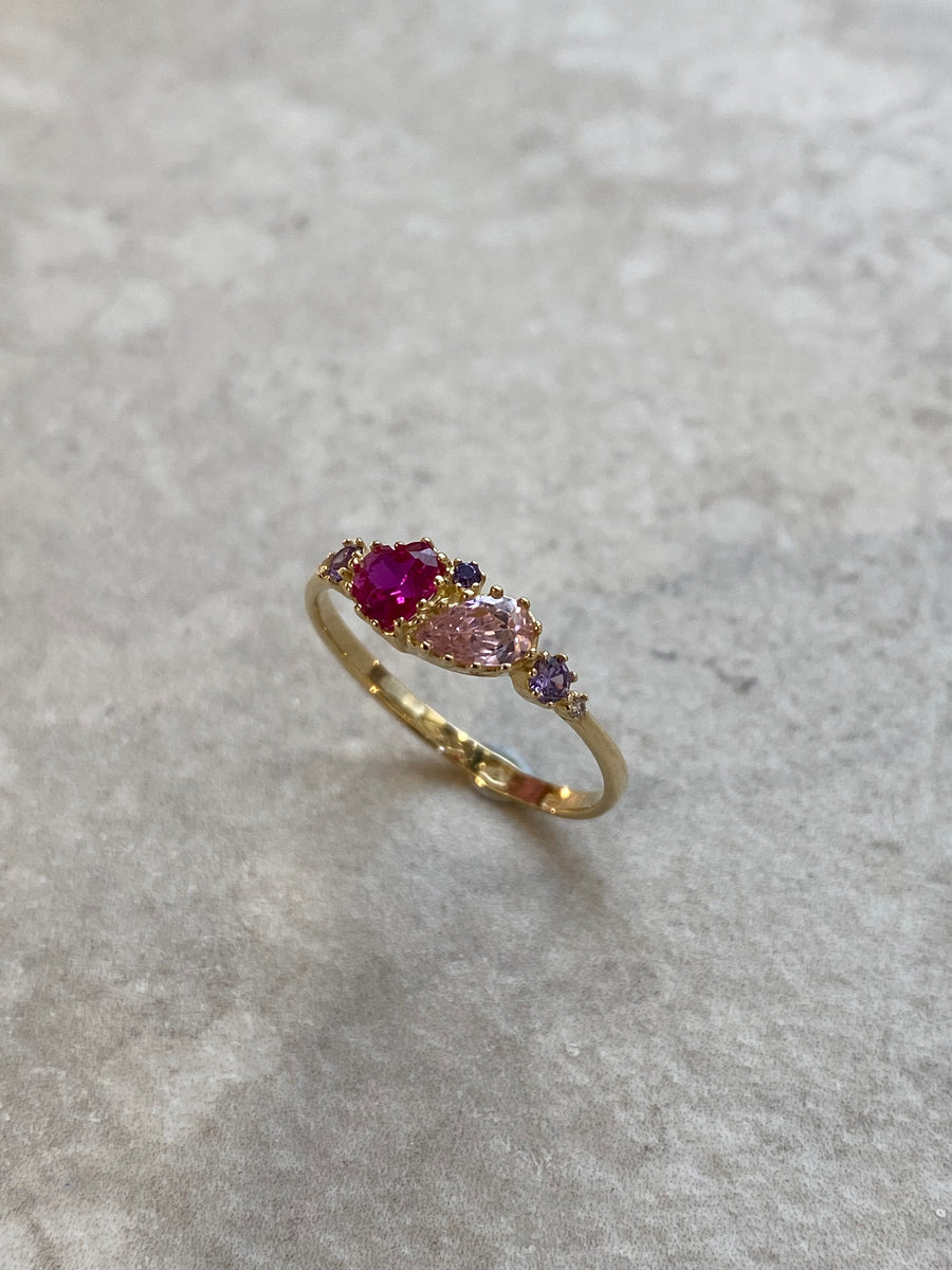 Pink szíves gyűrű