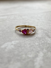 Pink szíves gyűrű