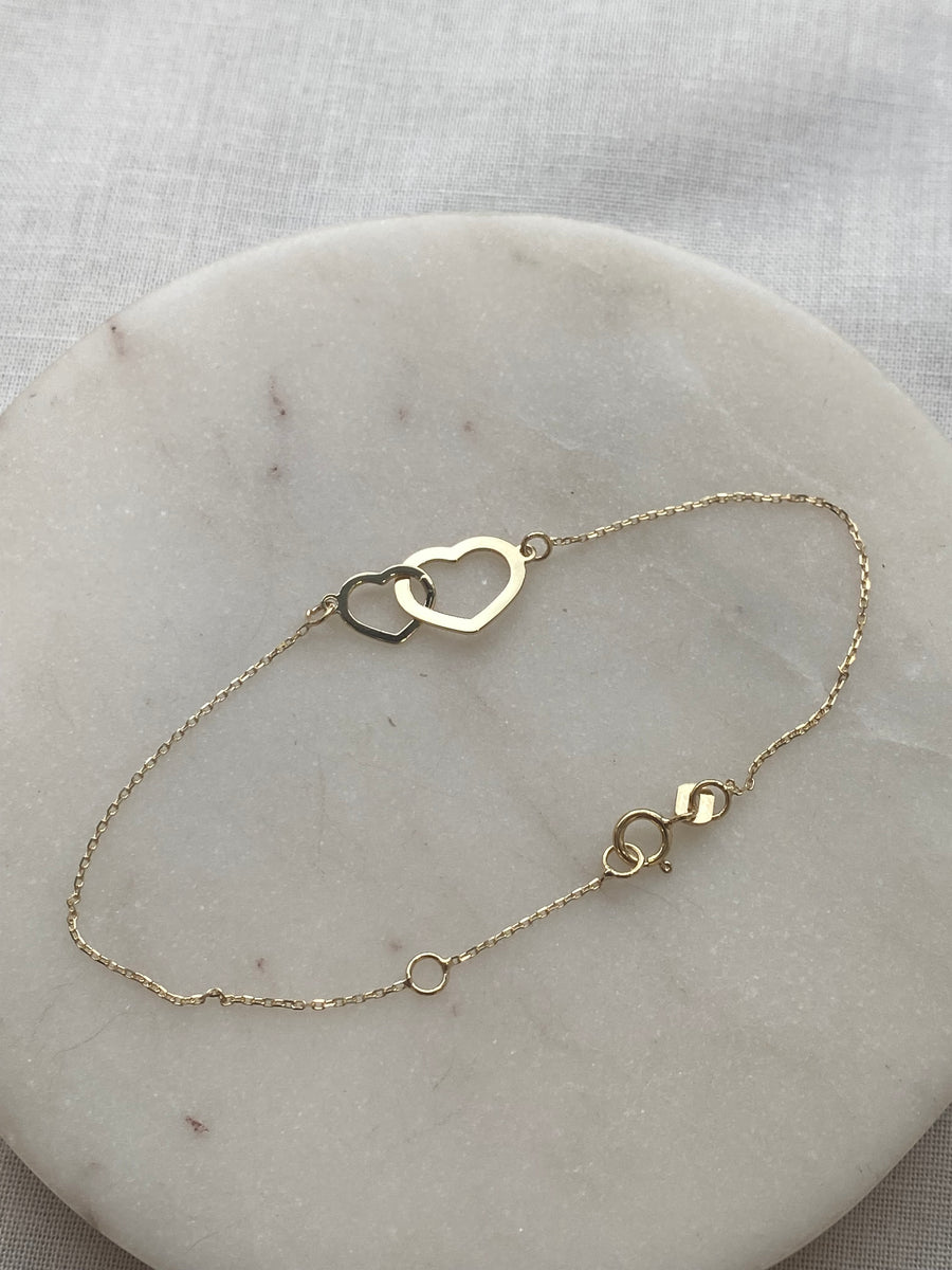 Dupla szíves karkötő