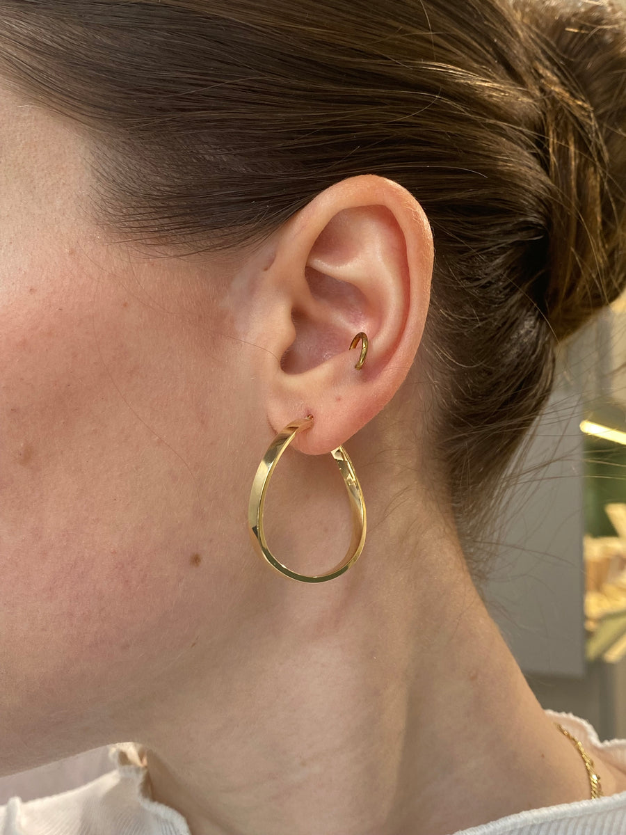 Szögletes hullám karika fülbevaló