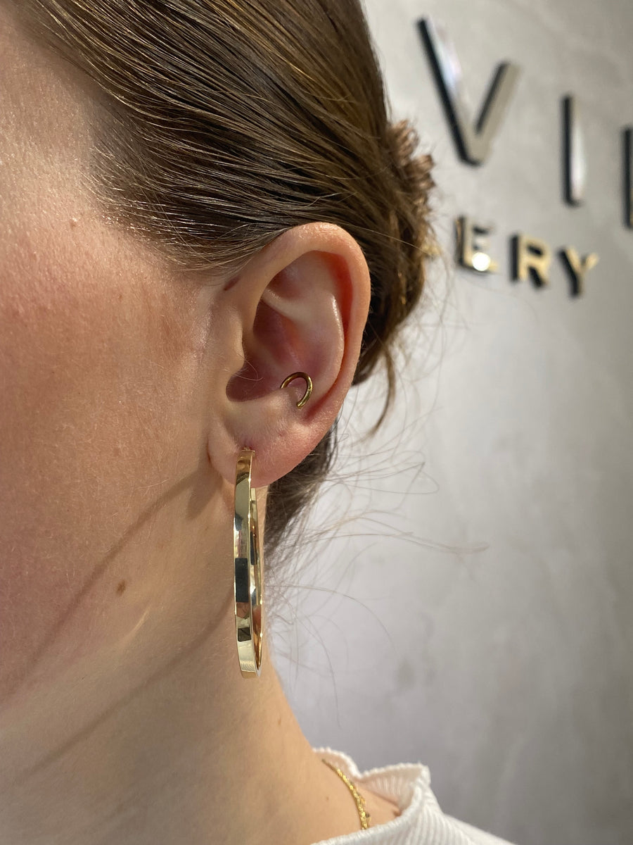 Szögletes karika fülbevaló