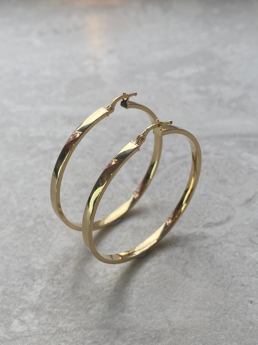 Szögletes karika fülbevaló