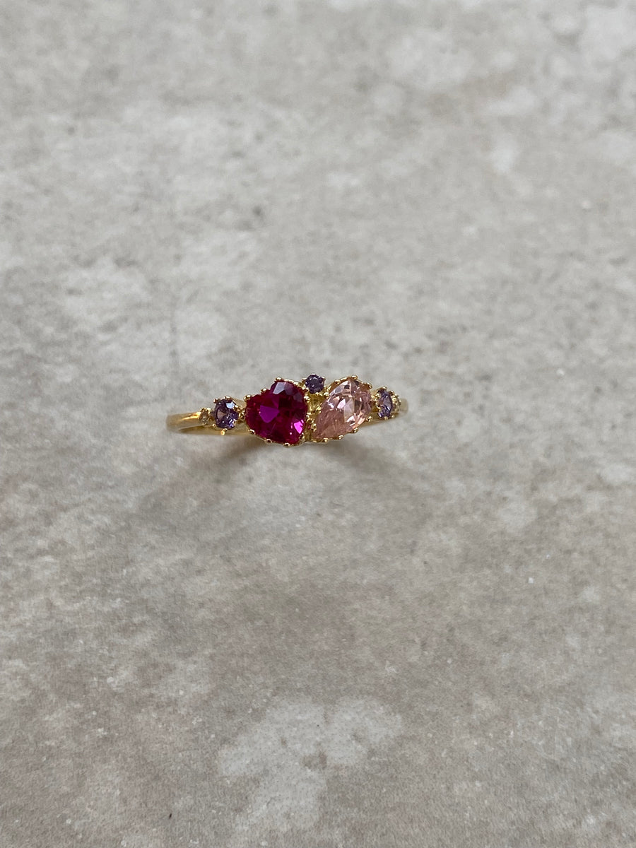 Pink szíves gyűrű