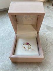 Pink szíves gyűrű