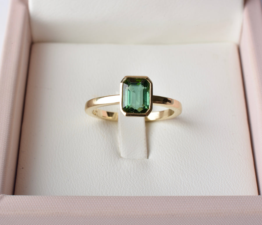 Lebegő Zöld Turmalin Gyűrű