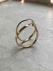 Szögletes hullám karika fülbevaló