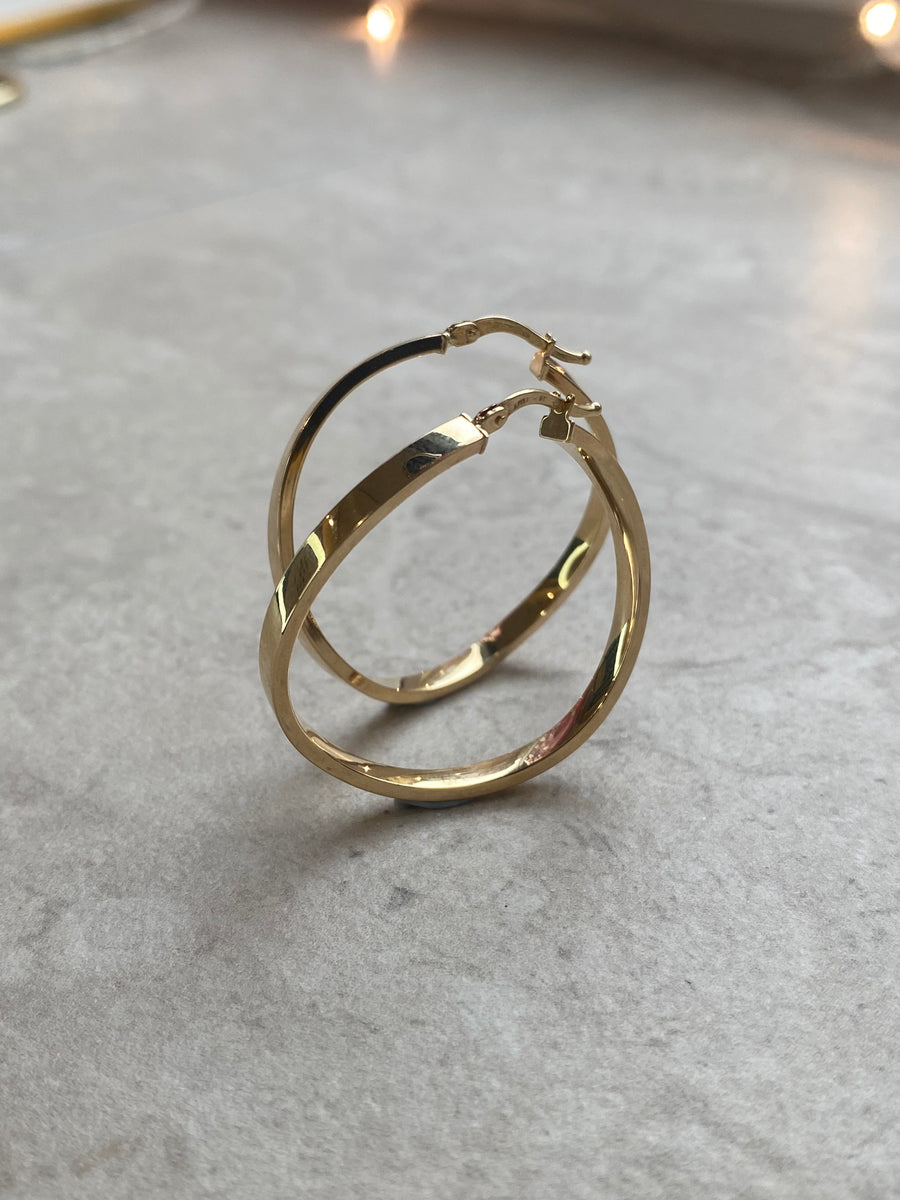 Szögletes hullám karika fülbevaló