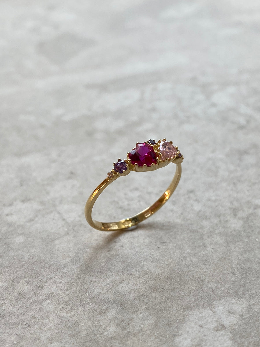 Pink szíves gyűrű