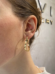 Szögletes hullám karika fülbevaló